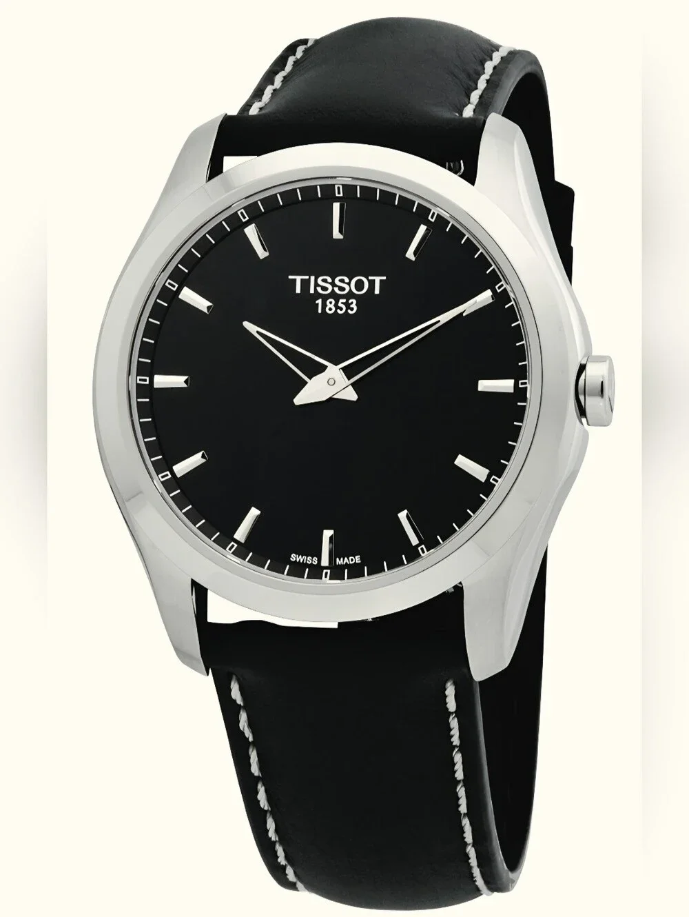 TissotCouturier Quartz Black Dial Men's Watch